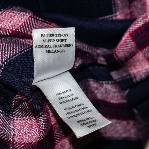 Rails Plaid Sleep Shirt Admiral Cranberry Melange Size XS - Picture 8 of 10